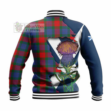 Mar Tartan Family Crest Baseball Jacket Scottish Thistle Celtic Inspired - Tartan Vibes Clothing