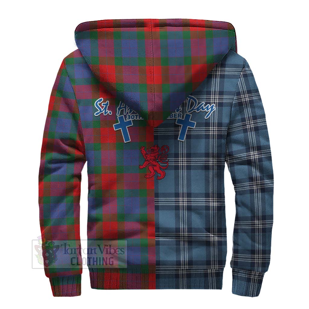 Mar Tartan Sherpa Hoodie Happy St. Andrew's Day Half Tartan Style - Tartan Vibes Clothing