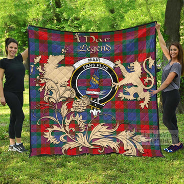 Mar Tartan Quilt with Family Crest and Scottish Symbol Style - Tartan Vibes Clothing