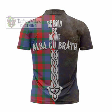 Mar Tartan Family Crest Zipper Polo Shirt Alba Gu Brath Be Brave Lion Ancient Style - Tartan Vibes Clothing