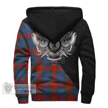 Mar Tartan Sherpa Hoodie with Family Crest and Military Logo Style - Tartan Vibes Clothing