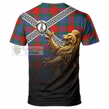 Mar Crest Tartan T-Shirt with Golden Lion Emblem Celtic Style - Tartan Vibes Clothing