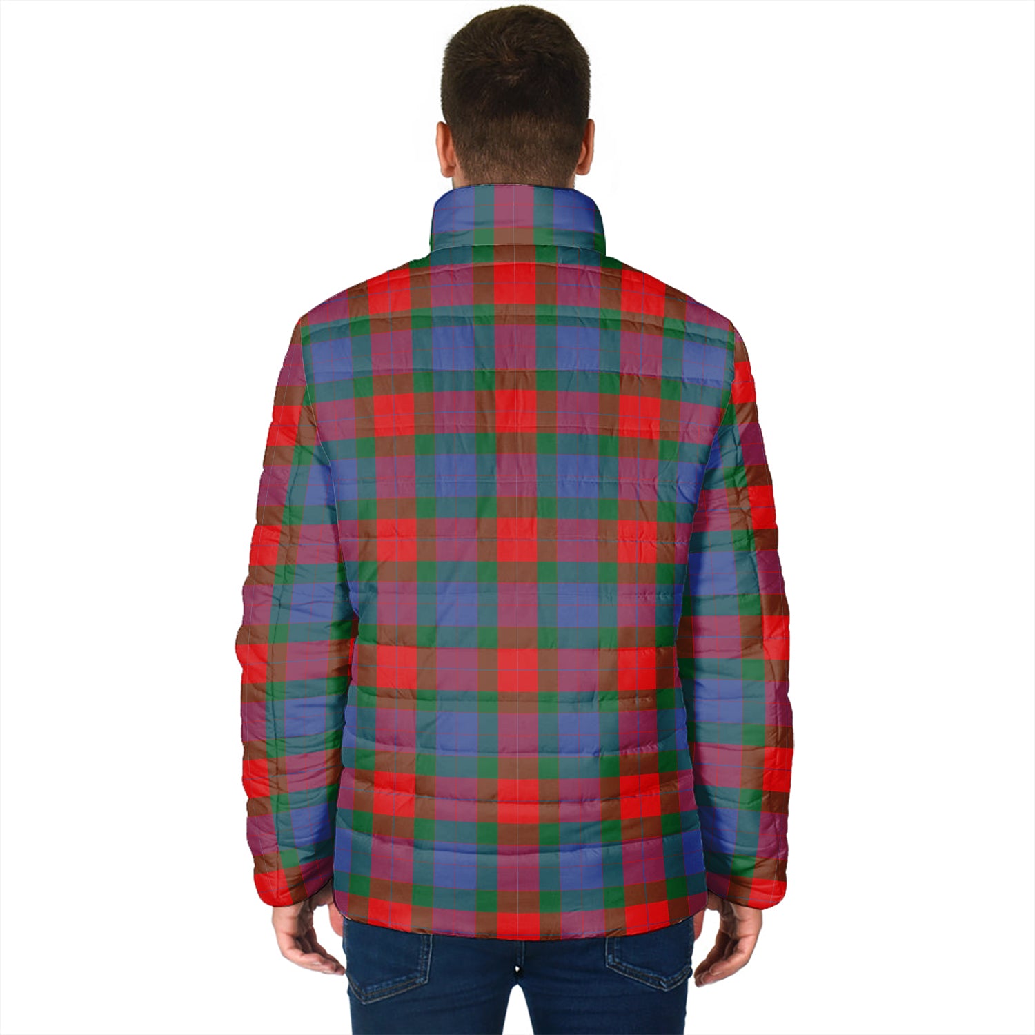 Mar Tartan Padded Jacket with Family Crest - Tartan Vibes Clothing