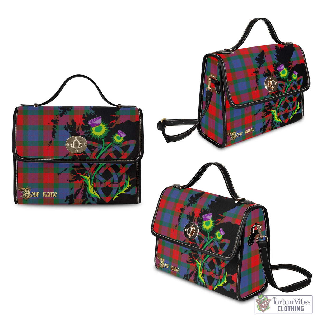 Mar Tartan Waterproof Canvas Bag with Scotland Map and Thistle Celtic Accents - Tartan Vibes Clothing