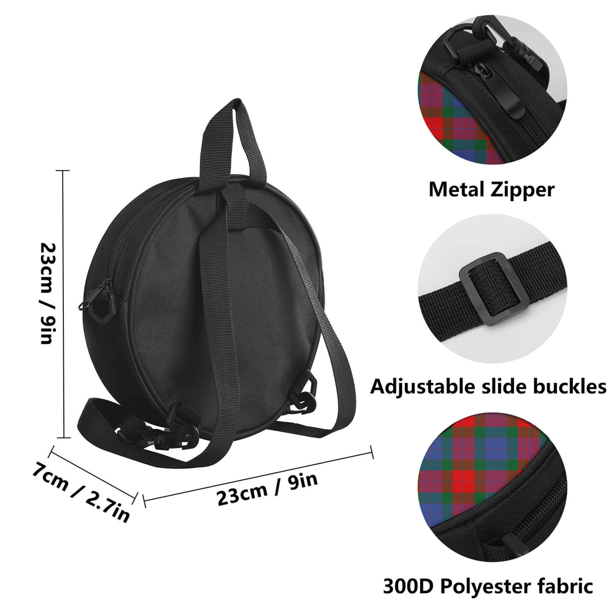 Mar Tartan Round Satchel Bags with Family Crest - Tartan Vibes Clothing