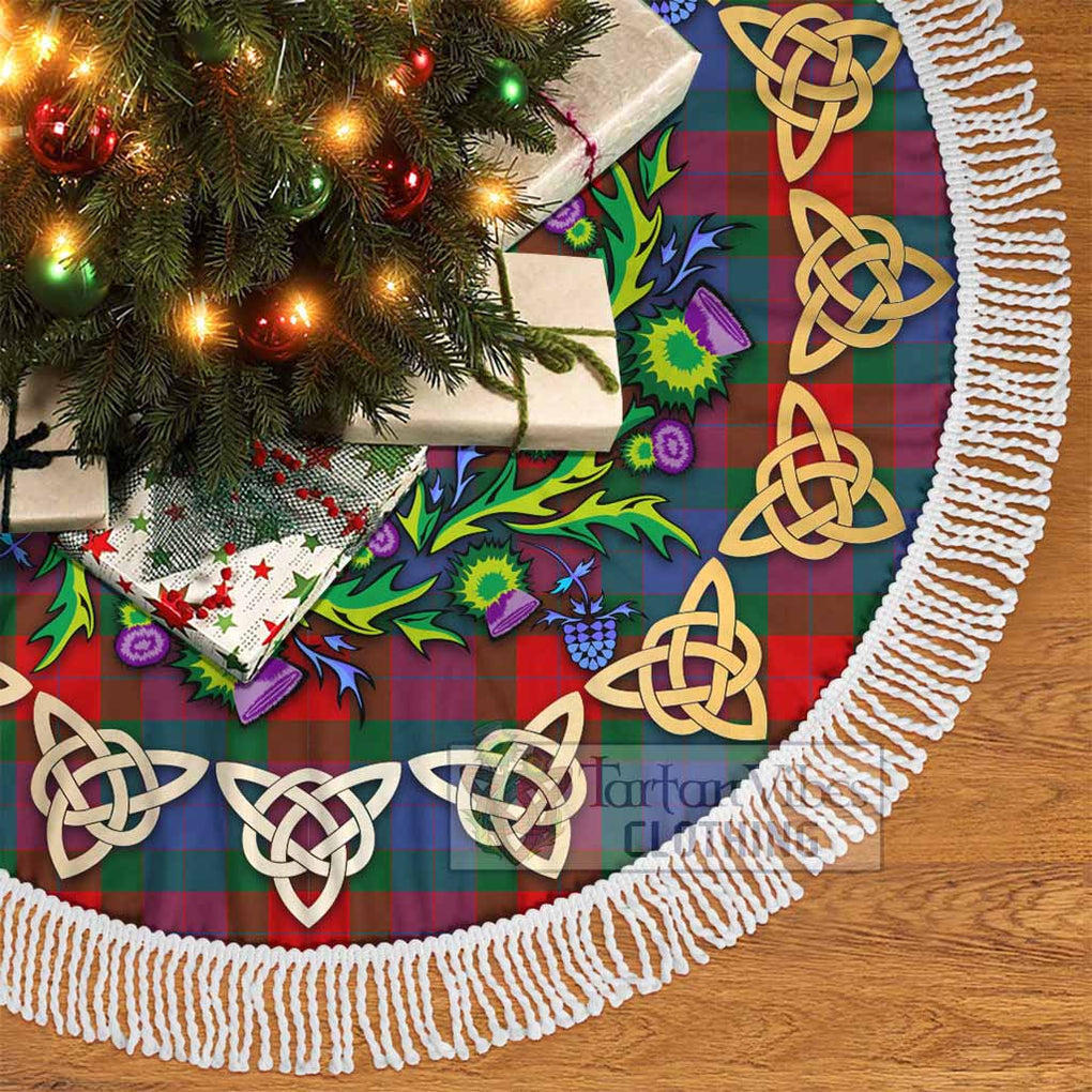 Mar Tartan Christmas Tree Skirt with Thistle Celtic Knot Style - Tartan Vibes Clothing