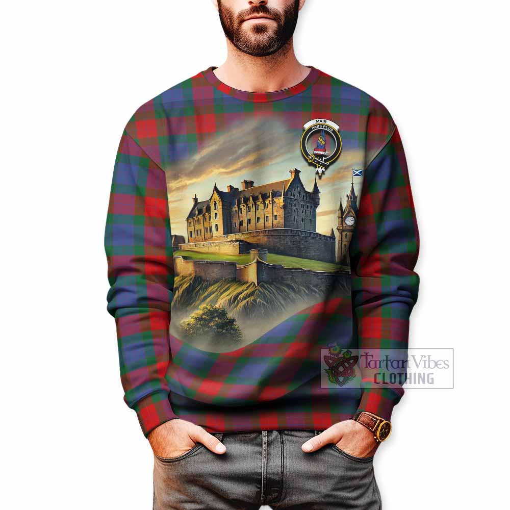 Mar Tartan Family Crest Sweatshirt with Scottish Ancient Castle Style - Tartan Vibes Clothing