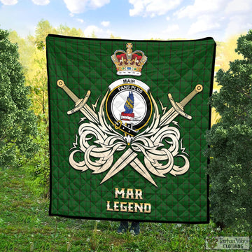 Mar Tribe Tartan Quilt with Clan Crest and the Golden Sword of Courageous Legacy