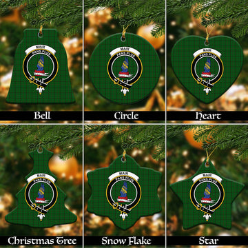 Mar Tribe Tartan Christmas Ceramic Ornaments with Family Crest