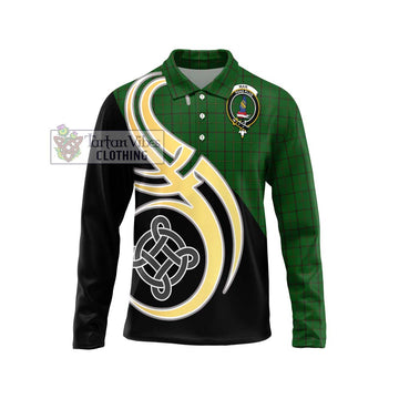 Mar Tribe Tartan Long Sleeve Polo Shirt with Family Crest and Celtic Symbol Style Unisex - Tartan Vibes Clothing
