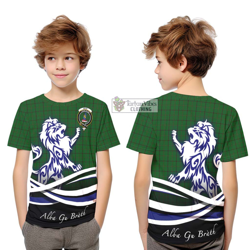 Mar Tribe Tartan Kid T-Shirt with Alba Gu Brath Regal Lion Emblem Youth XL Size14 - Tartanvibesclothing Shop