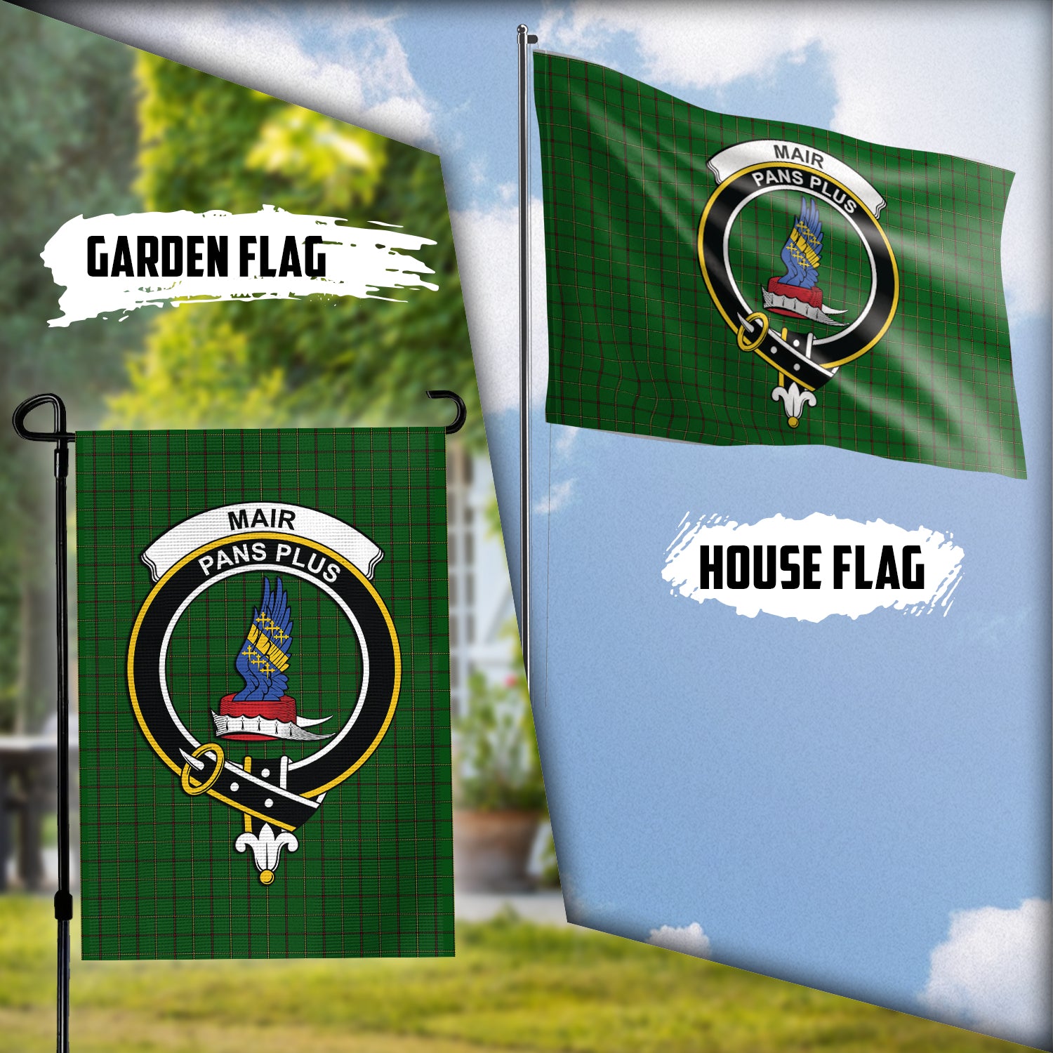 Mar Tribe Tartan Flag with Family Crest Garden Flag (Vertical) - Tartan Vibes Clothing