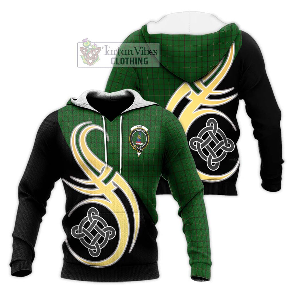 Mar Tribe Tartan Knitted Hoodie with Family Crest and Celtic Symbol Style Unisex Knitted Pullover Hoodie - Tartan Vibes Clothing