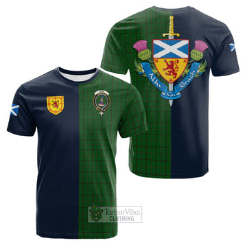 Mar Tribe Tartan Cotton T-shirt Alba with Scottish Lion Royal Arm Half Style