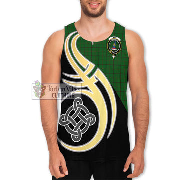 Mar Tribe Tartan Men's Tank Top with Family Crest and Celtic Symbol Style