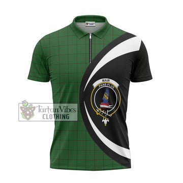 Mar Tribe Tartan Zipper Polo Shirt with Family Crest Circle Style