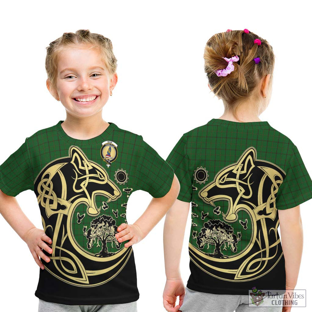 Mar Tribe Tartan Kid T-Shirt with Family Crest Celtic Wolf Style - Tartan Vibes Clothing