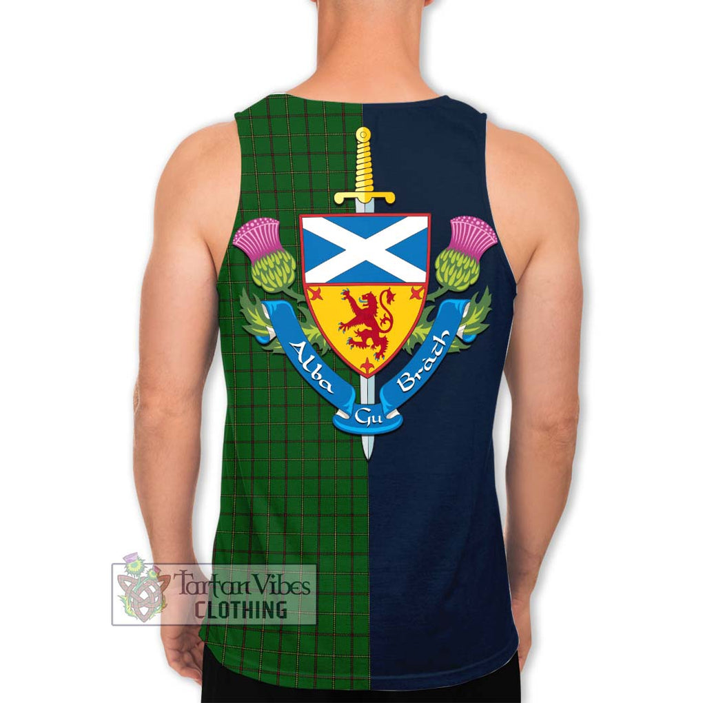 Tartan Vibes Clothing Mar Tribe Tartan Men's Tank Top with Scottish Lion Royal Arm Half Style