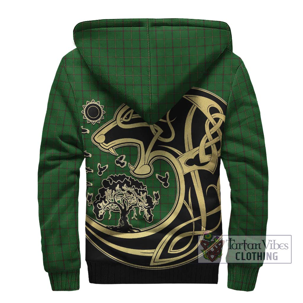 Tartan Vibes Clothing Mar Tribe Tartan Sherpa Hoodie with Family Crest Celtic Wolf Style