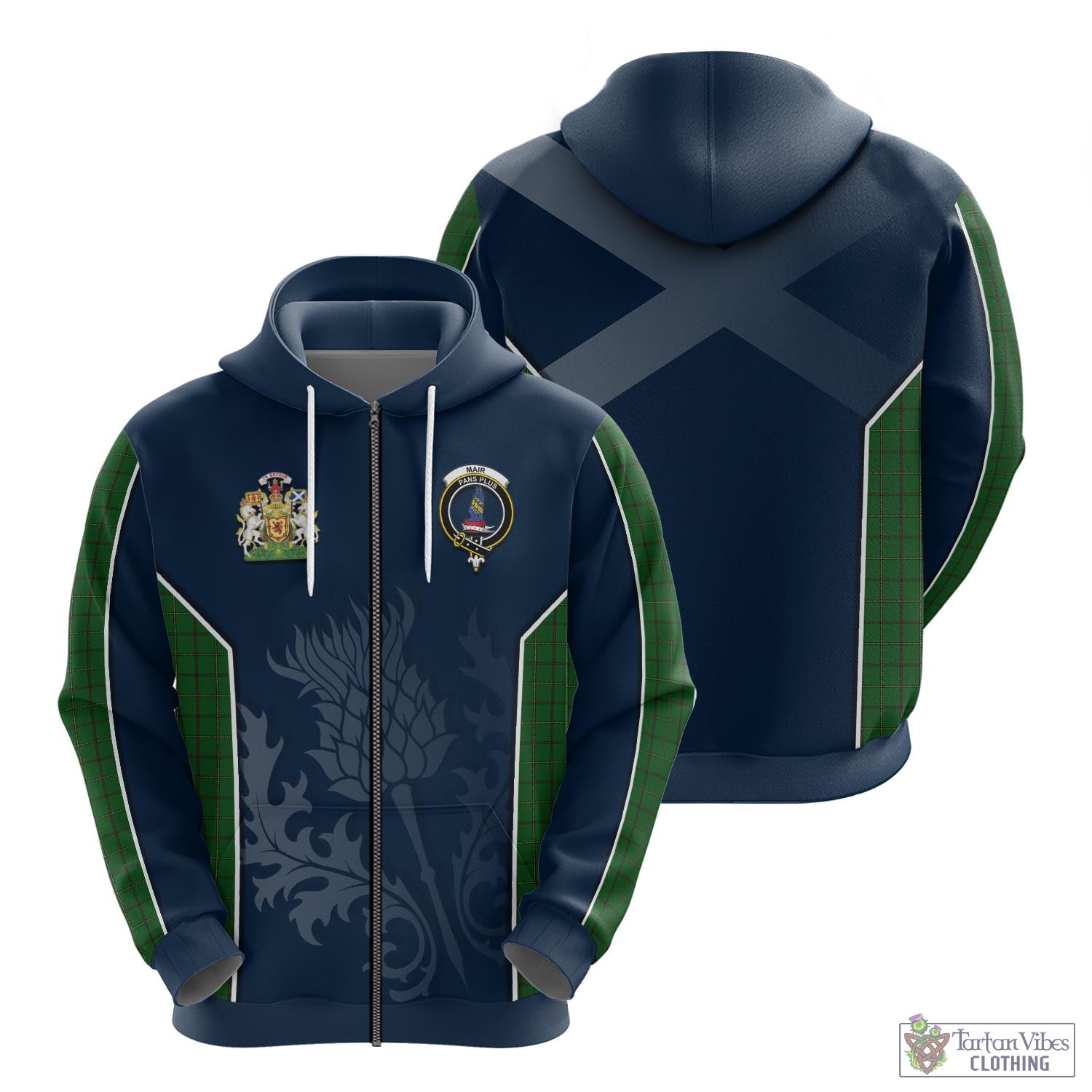 Tartan Vibes Clothing Mar Tribe Tartan Hoodie with Family Crest and Scottish Thistle Vibes Sport Style