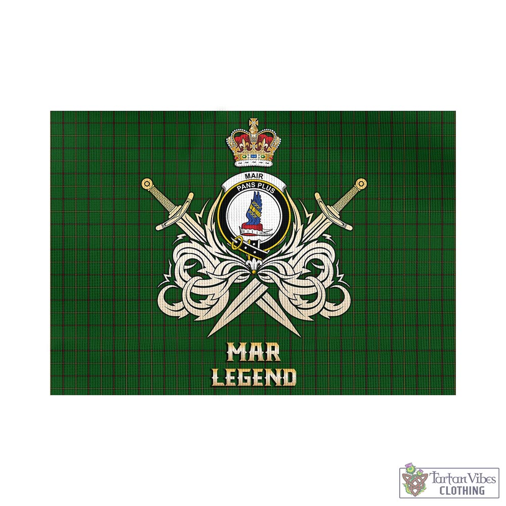 Tartan Vibes Clothing Mar Tribe Tartan Flag with Clan Crest and the Golden Sword of Courageous Legacy