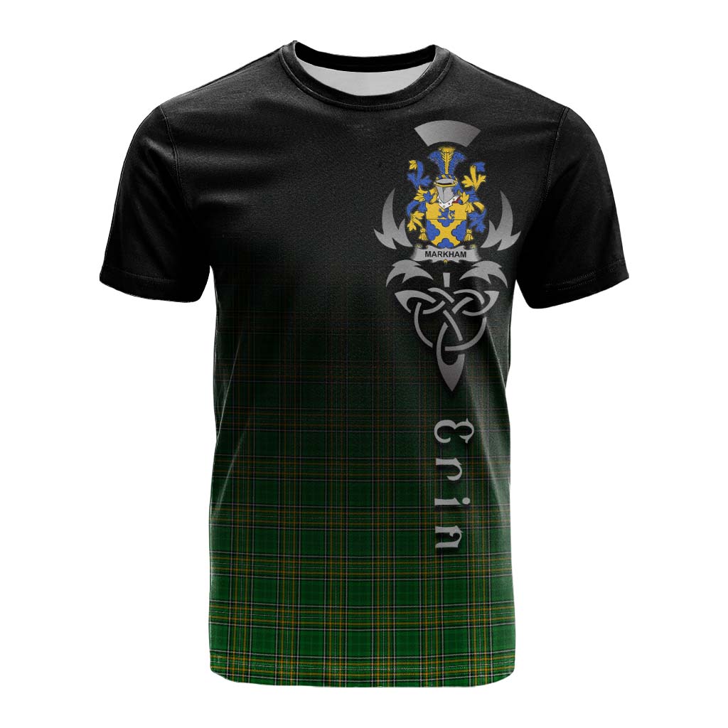 Markham Irish Clan Cotton T-shirt with Coat of Arms Erin Go Bragh Celtic Inspired Kid's Shirt - Tartan Vibes Clothing
