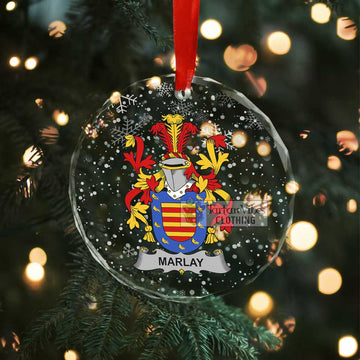 Marlay Irish Clan Christmas Glass Ornament with Coat of Arms