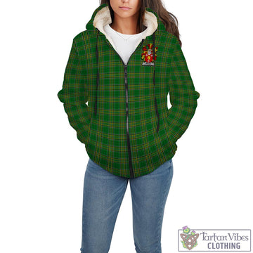 Marsh Irish Clan Tartan Sherpa Hoodie with Coat of Arms - Tartan Vibes Clothing