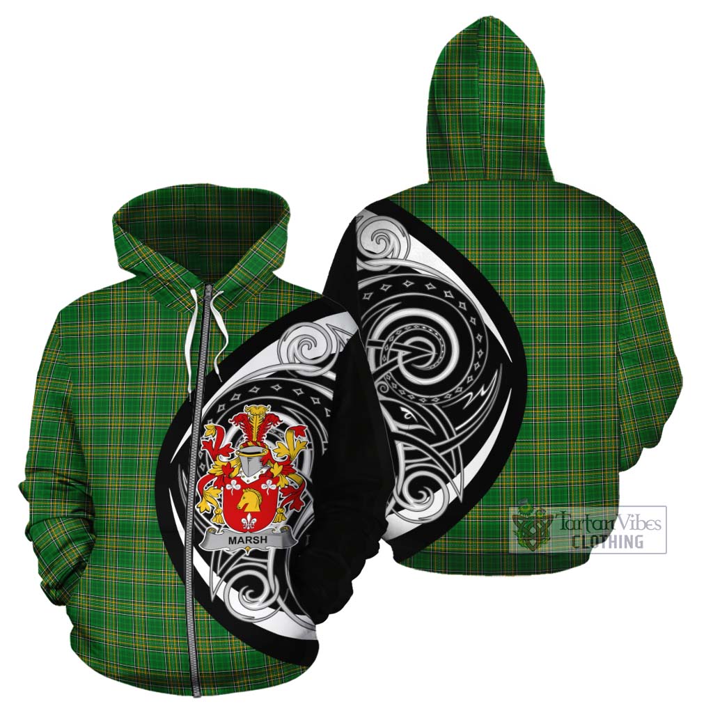 Marsh Irish Clan Cotton Hoodie Celtic Circle Style Zip Hoodie - Tartan Vibes Clothing
