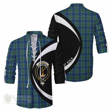 Marshall Tartan Ghillie Kilt Shirt with Family Crest Circle Style