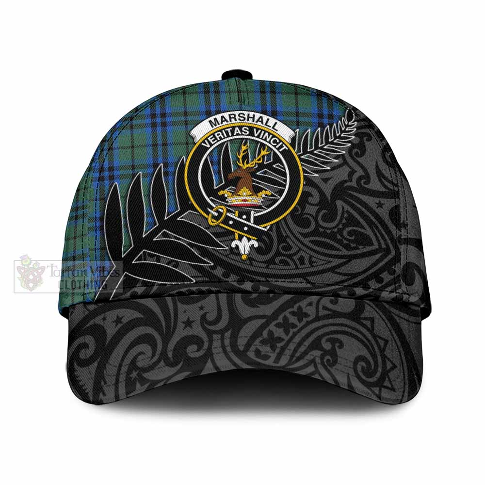 Tartan Vibes Clothing Marshall Tartan Classic Cap with New Zealand Silver Fern Half Style