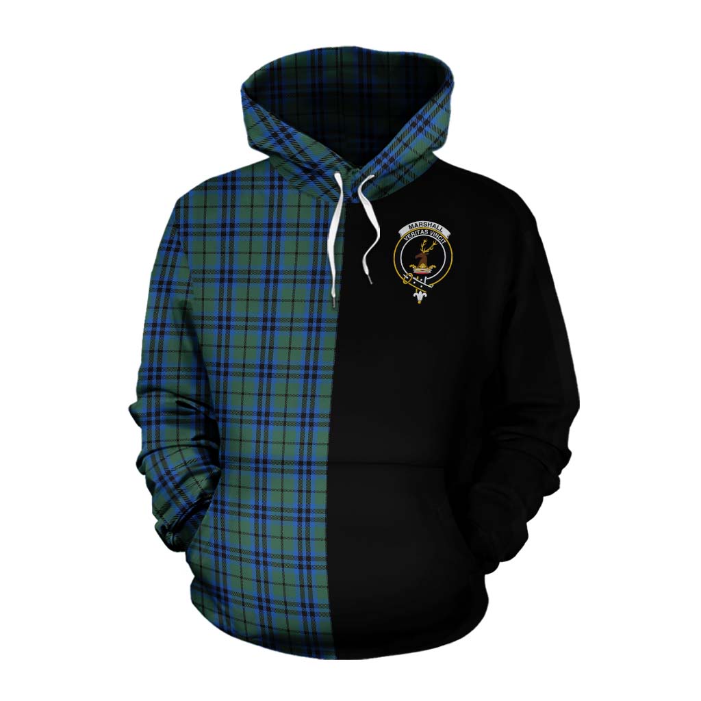 Tartan Vibes Clothing Marshall Tartan Cotton Hoodie with Family Crest and Half Of Me Style