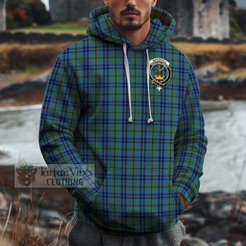 Marshall Tartan Cotton Hoodie with Family Crest