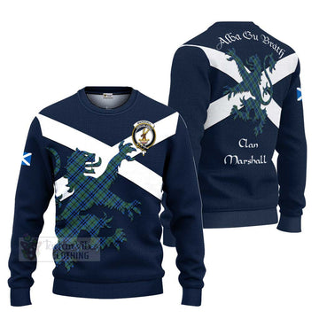 Marshall Tartan Lion Rampant Ugly Sweater Proudly Display Your Heritage with Alba Gu Brath and Clan Name