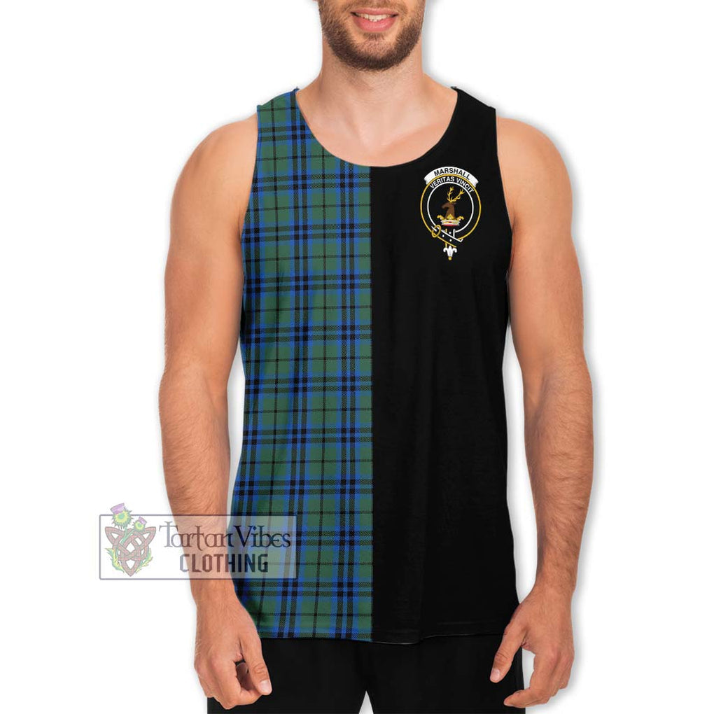 Marshall Tartan Men's Tank Top with Family Crest and Half Of Me Style Men - Tartanvibesclothing Shop