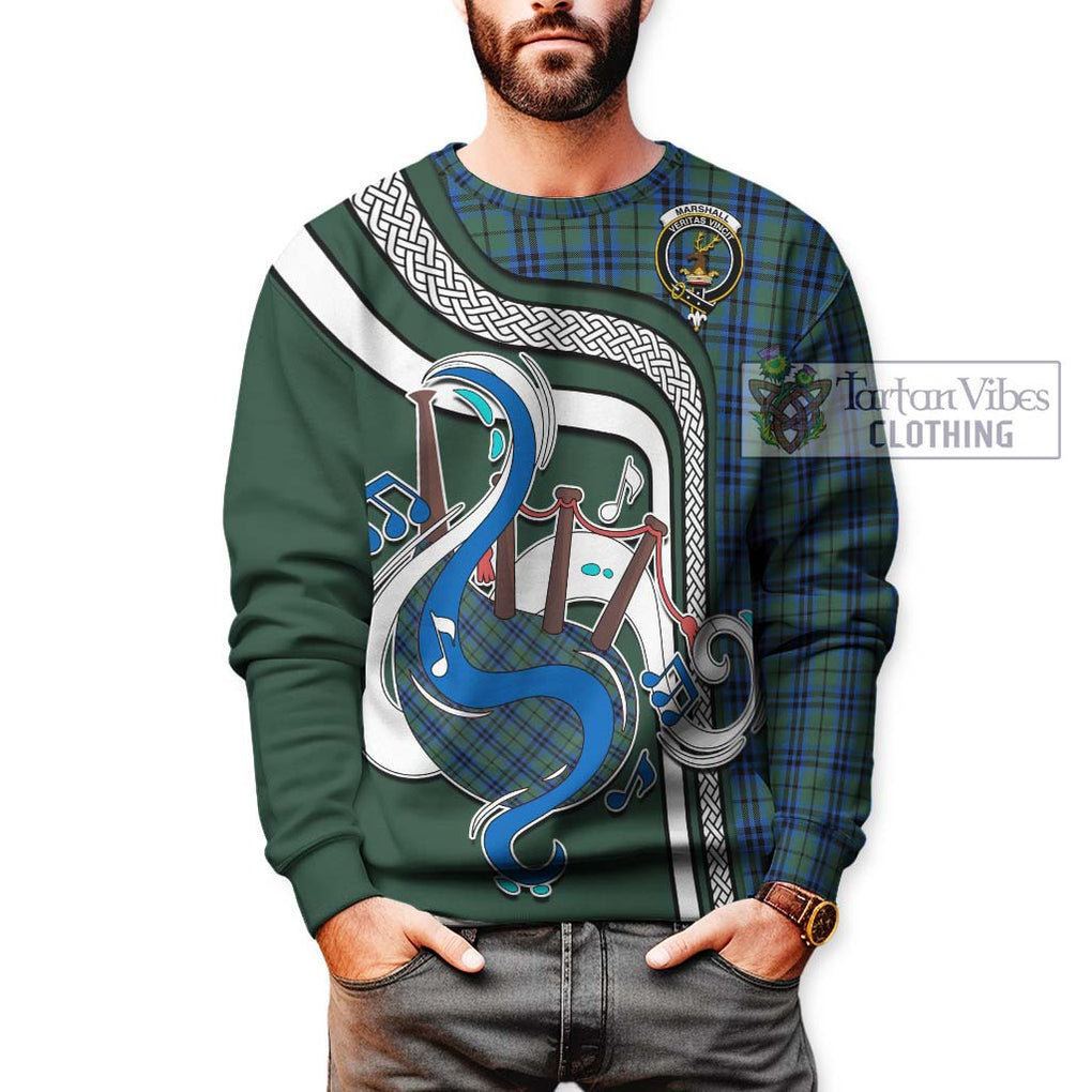 Tartan Vibes Clothing Marshall Tartan Sweatshirt with Epic Bagpipe Style