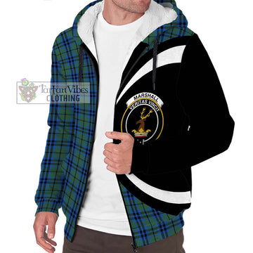 Marshall Tartan Sherpa Hoodie with Family Crest Circle Style