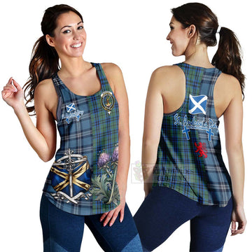 Marshall Tartan Women's Racerback Tanks Happy St. Andrew's Day Half Tartan Style