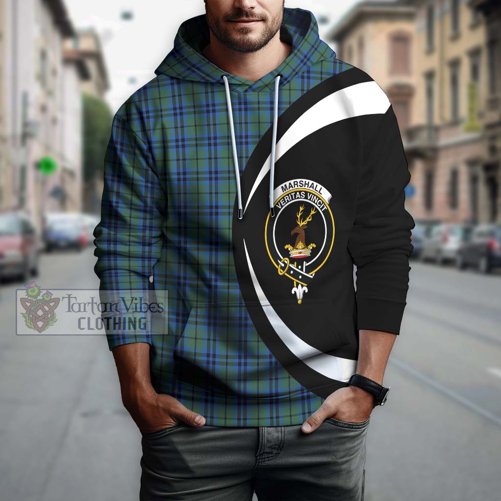 Tartan Vibes Clothing Marshall Tartan Hoodie with Family Crest Circle Style