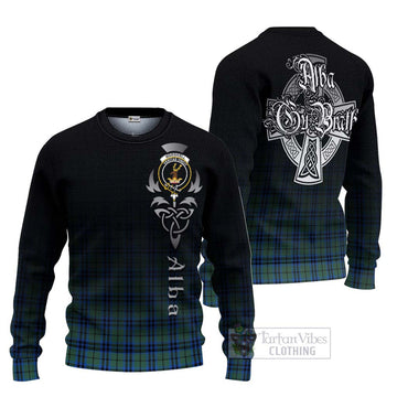 Marshall Tartan Ugly Sweater Featuring Alba Gu Brath Family Crest Celtic Inspired