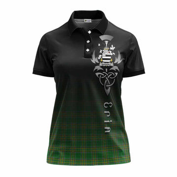 Marshall Irish Clan Women's Polo Shirt with Coat of Arms Erin Go Bragh Celtic Inspired Women - Tartan Vibes Clothing