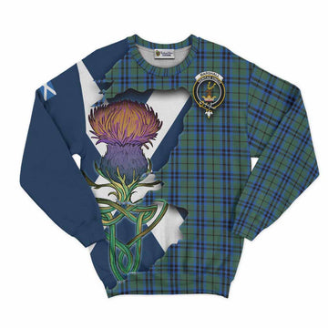 Marshall Tartan Family Crest Sweatshirt Scottish Thistle Celtic Inspired Unisex - Tartan Vibes Clothing
