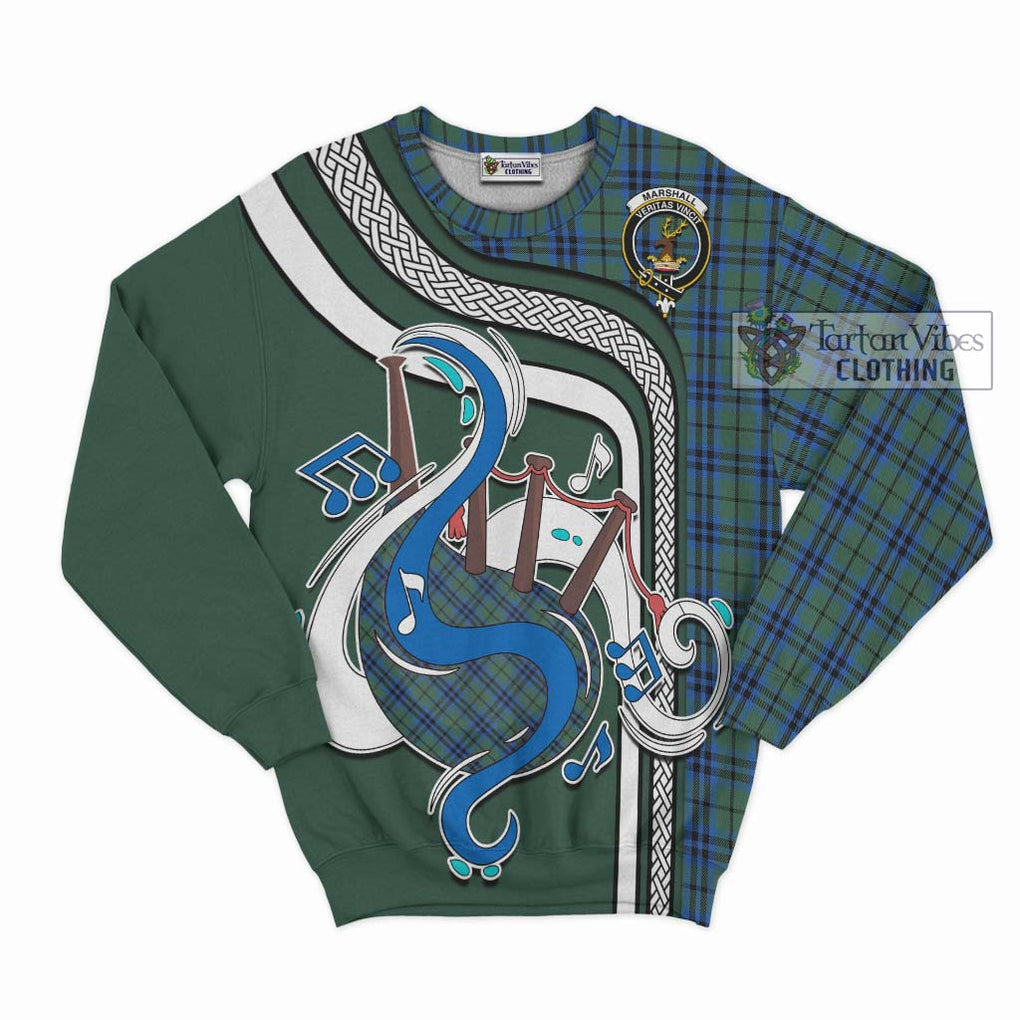 Tartan Vibes Clothing Marshall Tartan Sweatshirt with Epic Bagpipe Style