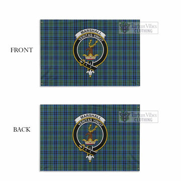 Marshall Tartan House Flag with Family Crest