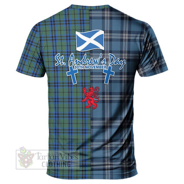 Marshall Tartan T-Shirt Happy St. Andrew's Day Half Tartan Style