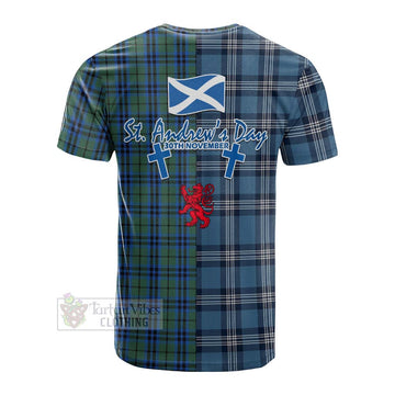 Marshall Tartan Cotton T-shirt Happy St. Andrew's Day Half Tartan Style