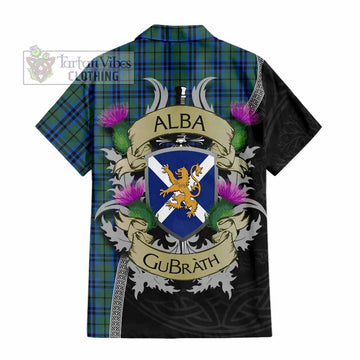 Marshall Tartan Family Crest Hawaiian Shirt Lion Rampant Royal Thistle Shield Celtic Inspired - Tartan Vibes Clothing