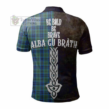 Marshall Tartan Family Crest Polo Shirt Alba Gu Brath Be Brave Lion Ancient Style - Tartan Vibes Clothing