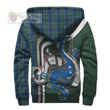 Marshall Tartan Sherpa Hoodie with Epic Bagpipe Style