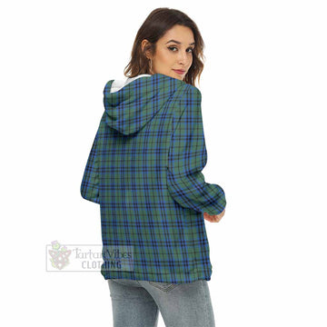 Marshall Tartan Women's Borg Fleece Hoodie with Half Zip with Family Crest - Tartan Vibes Clothing
